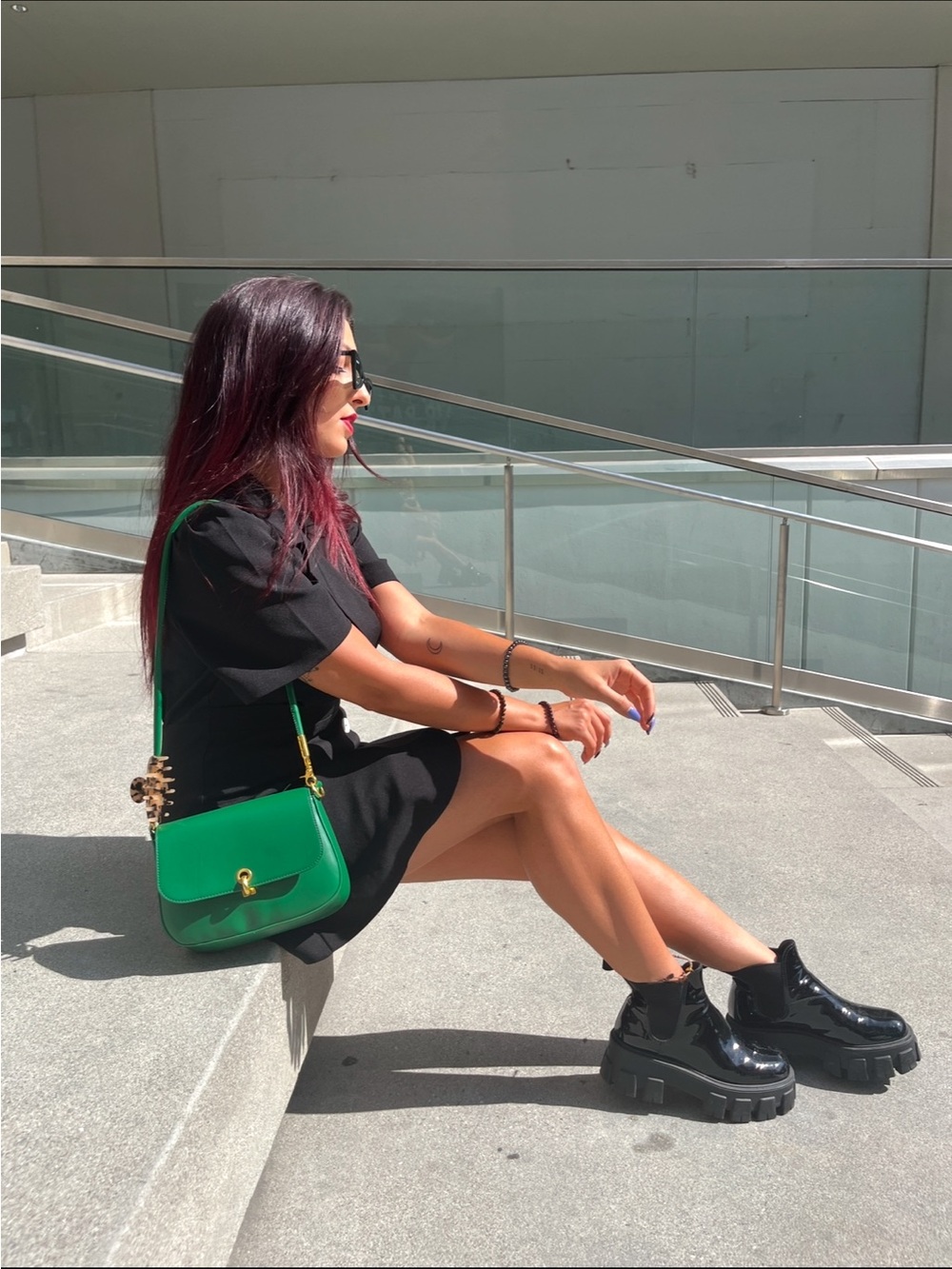 Melie Bianco Patricia Green vegan Leather Crossbody Bag